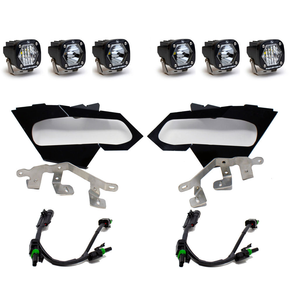 Baja Designs S1 Triple LED/Laser Headlight Kit - Can-Am 2017-24 Maverick X3