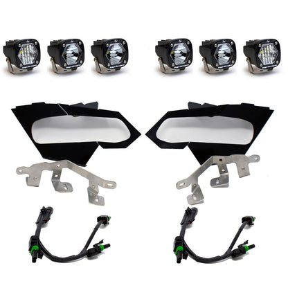 Baja Designs S1 Triple LED/Laser Headlight Kit - Can-Am 2017-24 Maverick X3