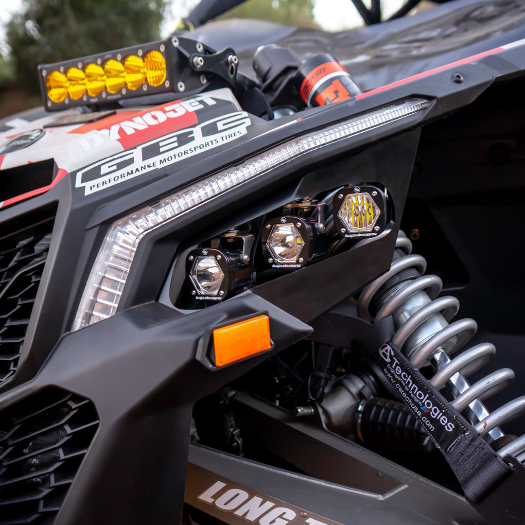 Baja Designs S1 Triple LED/Laser Headlight Kit - Can-Am 2017-24 Maverick X3