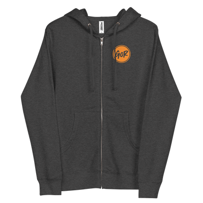 Unisex fleece zip up hoodie